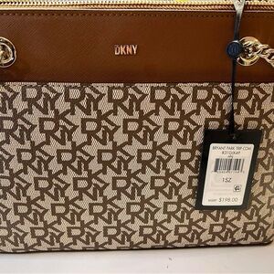 Dkny Brown Bag with Monogram Pattern